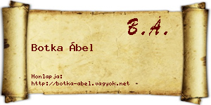 Botka Ábel névjegykártya